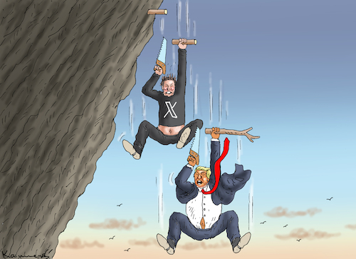 Cartoon: OBERSÄGER UNTER SICH (medium) by marian kamensky tagged musk,trump,zuckerberg,bezos,felon,and,elon,in,panama,zölle,diktator,selenskyj,putin,ukraine,usa,tesla,doge,musk,trump,zuckerberg,bezos,felon,and,elon,in,panama,zölle,diktator,selenskyj,putin,ukraine,usa,tesla,doge