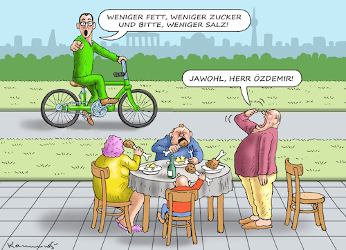 Cartoon: ÖKO-POLIZIST ÖZDEMIR (medium) by marian kamensky tagged ökopolizist,özdemir,ökopolizist,özdemir