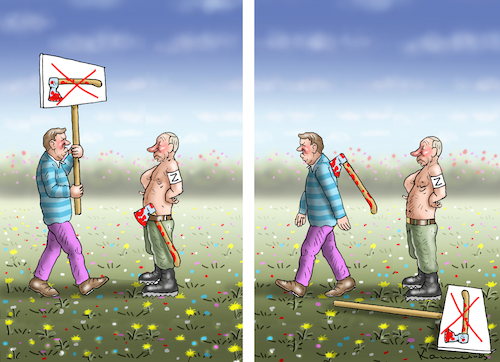 Cartoon: OSTERMARSCH (medium) by marian kamensky tagged ostermarsch,putin,ukraine,ostermarsch,putin,ukraine