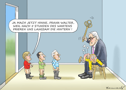 Cartoon: PARTEIEN-CHEFS BEI STEINMEIER (medium) by marian kamensky tagged jamaika,gespräche,lindner,merkel,seehofer,özdemir,parteien,chefs,bei,steinmeier,sondierungsgespräche,jamaika,gespräche,lindner,merkel,seehofer,özdemir,parteien,chefs,bei,steinmeier,sondierungsgespräche