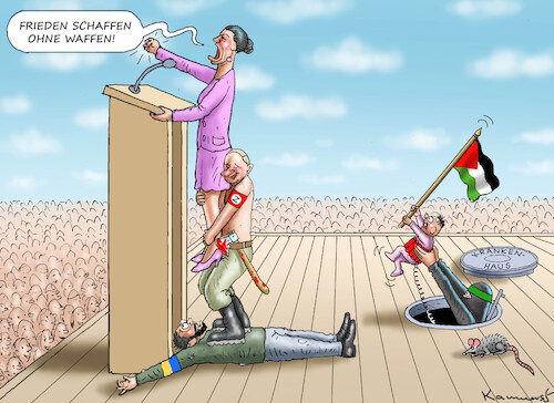 Cartoon: PAZIFISTIN WAGENKNECHT (medium) by marian kamensky tagged sahra,wagenknecht,bsw,sahra,wagenknecht,bsw