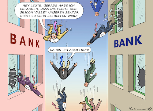 Cartoon: PLEITEWELLE (medium) by marian kamensky tagged silicon,valley,bank,silicon,valley,bank