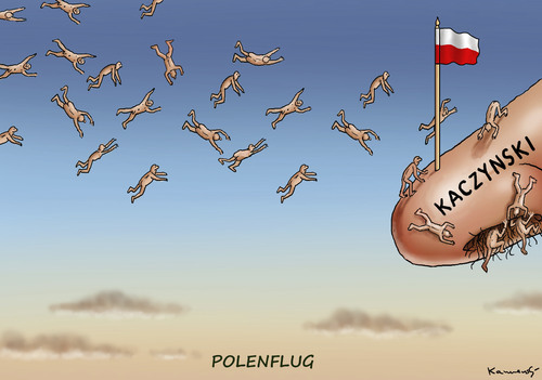 Cartoon: POLENFLUG (medium) by marian kamensky tagged pis,kaczynski,szydlo,rechtsdruck,weihnachten,silvester,pis,kaczynski,szydlo,rechtsdruck,weihnachten,silvester