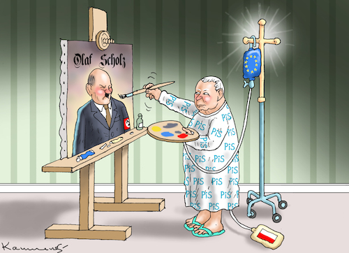 Cartoon: POLENWAHLKAMPF MIT KACZYNSKI (medium) by marian kamensky tagged polenwahlkampf,mit,kaczynski,polenwahlkampf,mit,kaczynski