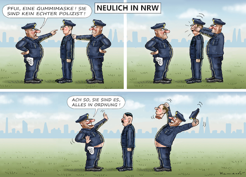 Cartoon: POLIZEI-RECHTSEXTREMISMUS IN NRW (medium) by marian kamensky tagged merkel,seehofer,unionskrise,csu,cdu,flüchtlinge,gauland,merz,afd,akk,spahn,pegida,hutbürger,höcke,führer,wahlen,thüringen,kemmerich,moria,lesbos,merkel,seehofer,unionskrise,csu,cdu,flüchtlinge,gauland,merz,afd,akk,spahn,pegida,hutbürger,höcke,führer,wahlen,thüringen,kemmerich,moria,lesbos