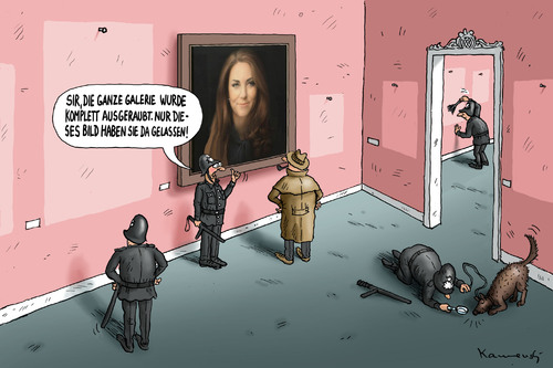 Cartoon: Porträt Kate Middleton (medium) by marian kamensky tagged ölgemälde,porträt,middleton,kate,kate,middleton,porträt,ölgemälde