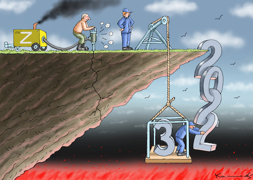 Cartoon: PUTIN GEGEN 2023 (medium) by marian kamensky tagged flucht,aus,cherson,putin,energieterror,ukraine,flucht,aus,cherson,putin,energieterror,ukraine