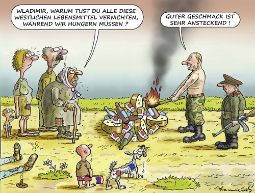 Cartoon: PUTIN RETTET RUSSLAND (medium) by marian kamensky tagged geldwäsche,putin,lebensmittelverbrennung,deutsche,bank,sanktionen,geldwäsche,putin,lebensmittelverbrennung,deutsche,bank,sanktionen