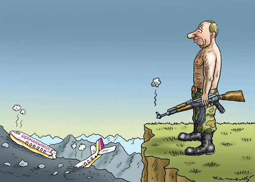 Cartoon: Putin war das (medium) by marian kamensky tagged germanwings,putin,germanwings,putin