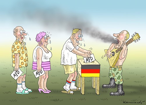 Cartoon: PUTINS PROPAGANDA (medium) by marian kamensky tagged parlamentswahlen,in,deutschland,putin,afd,propaganda,parlamentswahlen,in,deutschland,putin,afd,propaganda