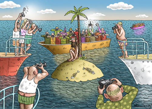 Cartoon: Realitätsnaher Urlaub (medium) by marian kamensky tagged urlaub,tierquälerei,herzlosigkeit,urlaub,tierquälerei,herzlosigkeit