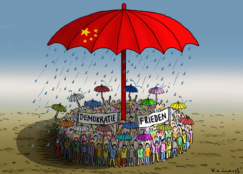 Cartoon: Regenschirmrevolution (medium) by marian kamensky tagged honkong,proteste,china,demokratie,regenschirmrevolution,honkong,proteste,china,demokratie,regenschirmrevolution