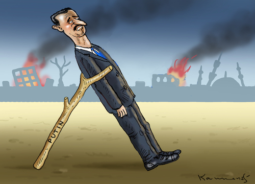 Cartoon: RELAXED ASSAD (medium) by marian kamensky tagged assad,in,chan,schaichun,sarin,giftgasanschlag,trump,tomahawk,assad,in,chan,schaichun,sarin,giftgasanschlag,trump,tomahawk