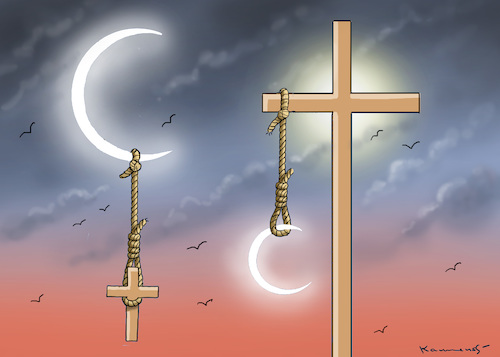 Cartoon: RELIGIOTEN (medium) by marian kamensky tagged söder,puscht,gegen,seehofer,csu,bayern,gauland,kreuze,söder,puscht,gegen,seehofer,csu,bayern,gauland,kreuze