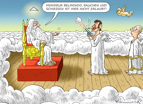 Cartoon: RIP BELMONDO (medium) by marian kamensky tagged rip,belmondo,rip,belmondo