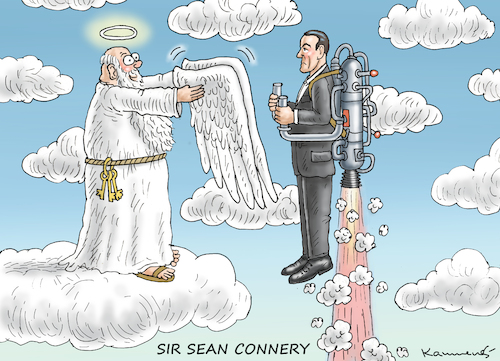 Cartoon: RIP SIR SEAN CONNERY ! (medium) by marian kamensky tagged sean,connery,james,bond,sean,connery,james,bond