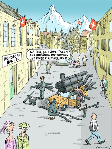 Cartoon: Rohstoff Handel (medium) by marian kamensky tagged rihstoff,handel,schweiz