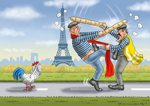 Cartoon: ROTSCHALS GEGEN GELBWESTEN (medium) by marian kamensky tagged macron,gibt,nach,gelbwesten,paris,proteste,rotschals,macron,gibt,nach,gelbwesten,paris,proteste,rotschals