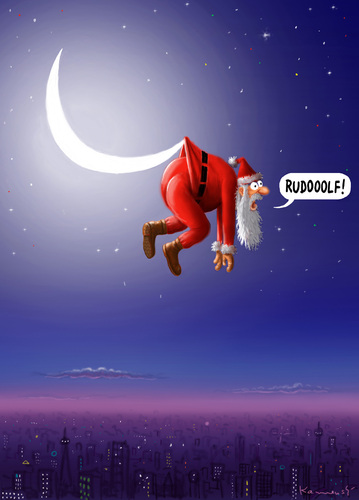 Cartoon: Rudolf ist weg (medium) by marian kamensky tagged santa,klaus,weihnachten,christkind,feiertage,santa,klaus,weihnachten,christkind,feiertage