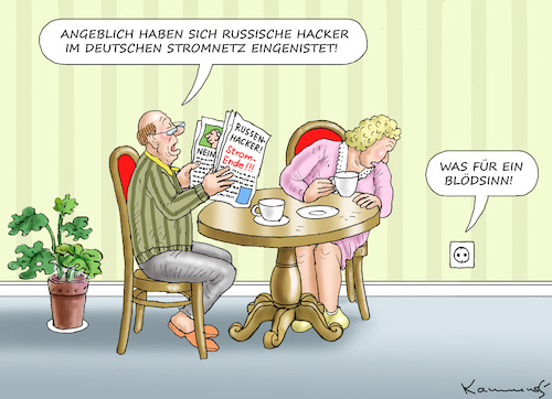 Cartoon: RUSSEN-STROMNETZ-HACKER (medium) by marian kamensky tagged russen,stromnetzhacker,russen,stromnetzhacker