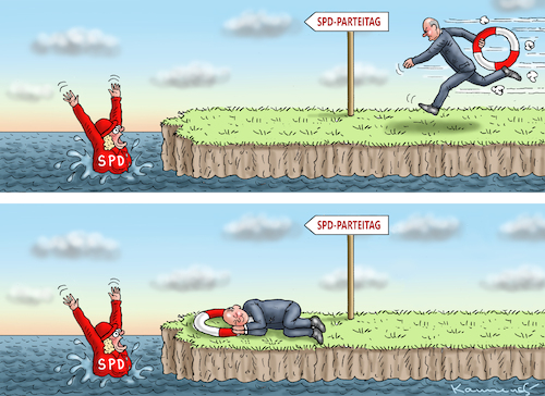 Cartoon: SCHOLZ HAT ES EILIG (medium) by marian kamensky tagged olaf,geht,zum,spd,parteitag,olaf,geht,zum,spd,parteitag