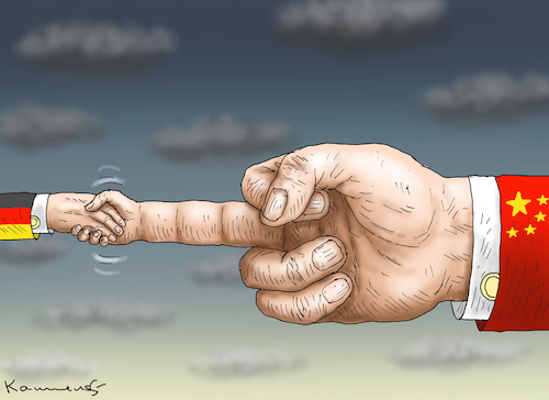 Cartoon: SCHOLZ IN CHINA (medium) by marian kamensky tagged scholz,in,china,scholz,in,china