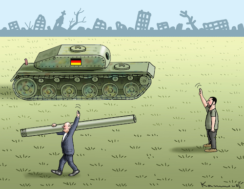 SCHOLZ LIEFERT DEN ERSTEN PANZER SCHOLZ LIEFERT DEN ERSTEN PANZER