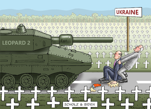 Cartoon: SCHOLZ UND BIDEN (medium) by marian kamensky tagged tierische,panzertruppe,leopard,puma,tierische,panzertruppe,leopard,puma