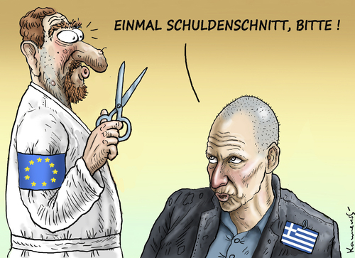 Cartoon: SCHULDENWITZ (medium) by marian kamensky tagged alexis,tsipras,griechenland,rettungsschirm,janis,varoufakis,schuldenschnitt,eu,griechowestern,alexis,tsipras,griechenland,rettungsschirm,janis,varoufakis,schuldenschnitt,eu,griechowestern