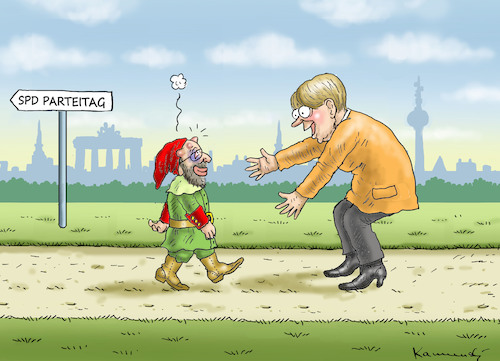 Cartoon: SCHULZ VORLÄUFIG GERETTET (medium) by marian kamensky tagged groko,spd,parteitag,schulz,würselen,merkel,groko,spd,parteitag,schulz,würselen,merkel