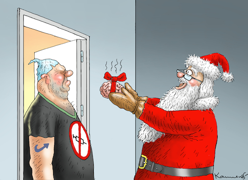 Cartoon: SCHWURBLERBESCHERUNG (medium) by marian kamensky tagged curevac,testzentren,corona,impfung,pandemie,booster,omikron,impfpflicht,curevac,testzentren,corona,impfung,pandemie,booster,omikron,impfpflicht