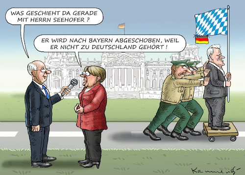 Cartoon: SEEHOFER GEHÖRT NICHT ZU DEUTSCH (medium) by marian kamensky tagged groko,seehofer,islam,gehört,nicht,zu,deutschland,merkel,groko,seehofer,islam,gehört,nicht,zu,deutschland,merkel