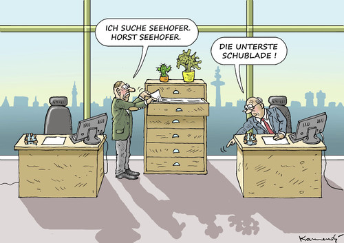 Cartoon: SEEHOFER WIRD GESUCHT (medium) by marian kamensky tagged eu,flüchtlinge,asyl,politik,willkommenskultur,terrorismus,heidenau,horst,seehofer,bayern,eu,flüchtlinge,asyl,politik,willkommenskultur,terrorismus,heidenau,horst,seehofer,bayern