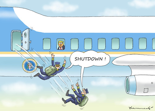 Cartoon: SHUTDOWN WITH TRUMP (medium) by marian kamensky tagged obama,trump,präsidentenwahlen,usa,baba,vanga,republikaner,inauguration,demokraten,wikileaks,faschismus,jamal,khashoggi,shutdown,obama,trump,präsidentenwahlen,usa,baba,vanga,republikaner,inauguration,demokraten,wikileaks,faschismus,jamal,khashoggi,shutdown