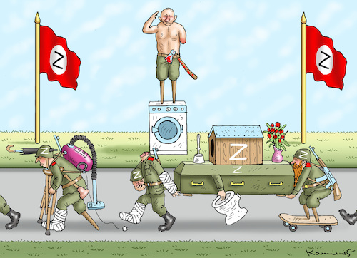 Cartoon: SIEGESPARADE IN PUTINISTAN (medium) by marian kamensky tagged putins,bescherung,ukraine,provokation,swift,nato,osterweiterung,putins,bescherung,ukraine,provokation,swift,nato,osterweiterung