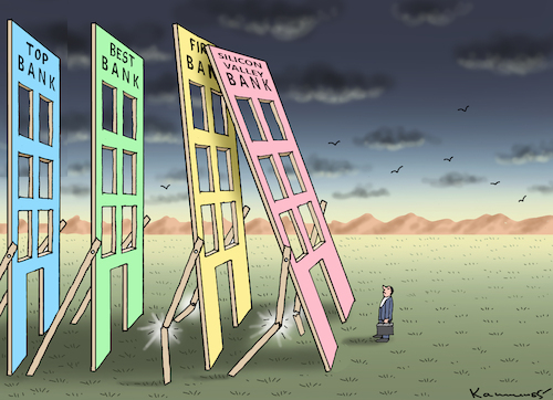 Cartoon: SILICON VALLEY BANK (medium) by marian kamensky tagged silicon,valley,bank,silicon,valley,bank