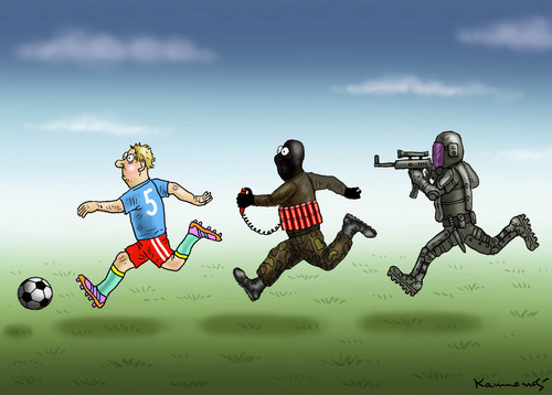 Cartoon: SOCCER TERROR (medium) by marian kamensky tagged hollande,trifft,obama,terroranschlag,in,paris,hannover,hollande,trifft,obama,terroranschlag,in,paris,hannover
