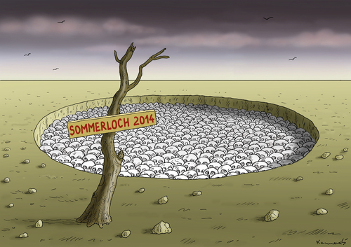 Cartoon: Sommerloch 2014 (medium) by marian kamensky tagged sommerloch,2014,irak,israel,gaza,ebola,ukraine,mh17,sommerloch,2014,irak,israel,gaza,ebola,ukraine,mh17