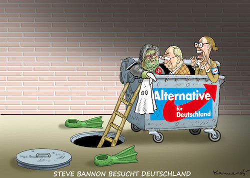 Cartoon: STEVE BANNON BESUCHT DEUTSCHLAND (medium) by marian kamensky tagged obama,trump,präsidentenwahlen,usa,baba,vanga,republikaner,inauguration,demokraten,us,steuer,reform,weihnachten,fire,and,fury,steve,bannon,wikileaks,faschismus,afd,obama,trump,präsidentenwahlen,usa,baba,vanga,republikaner,inauguration,demokraten,us,steuer,reform,weihnachten,fire,and,fury,steve,bannon,wikileaks,faschismus,afd