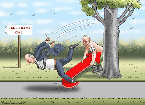 Cartoon: STOLPERSCHOLZ (medium) by marian kamensky tagged scholz,afd,kanzleramt,2025,scholz,afd,kanzleramt,2025