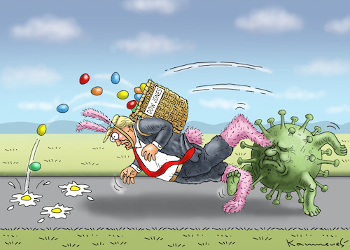 Cartoon: SUPERMAN ECONOMY BUNNY (medium) by marian kamensky tagged coronavirus,epidemie,gesundheit,panik,stillegung,trump,pandemie,coronavirus,epidemie,gesundheit,panik,stillegung,trump,pandemie