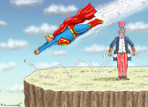 Cartoon: SUPERTRUMP BEAUTIFUL BILL (medium) by marian kamensky tagged supertrump,beautiful,bill,supertrump,beautiful,bill