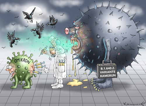 Cartoon: TANTE MUTANTE AUS KAMERUN (medium) by marian kamensky tagged curevac,testzentren,corona,impfung,pandemie,booster,omikron,impfpflicht,curevac,testzentren,corona,impfung,pandemie,booster,omikron,impfpflicht