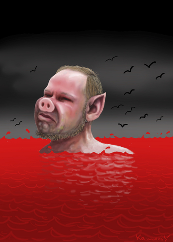 Cartoon: Tempelritterschwein Brevik (medium) by marian kamensky tagged massenmord,norvegen,rechtterrorismus,brevik,anders,anders,brevik,rechtterrorismus,massenmord,norwegen