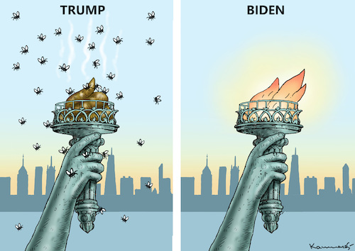 Cartoon: THANK YOU AMERICA ! (medium) by marian kamensky tagged us,wahlen,joe,biden,trump,corona,bob,woodward,harris,pence,us,wahlen,joe,biden,trump,corona,bob,woodward,harris,pence