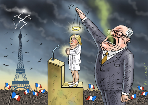 Cartoon: THE HOLY SHIT IN FRANCE (medium) by marian kamensky tagged präsidenten,wahlen,in,frankreich,stichwahl,terroranschlag,champs,elysees,präsidenten,wahlen,in,frankreich,stichwahl,terroranschlag,champs,elysees