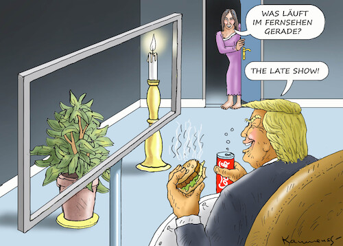 Cartoon: THE LATE SHOW (medium) by marian kamensky tagged the,late,show,the,late,show