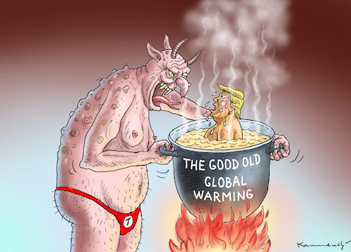 Cartoon: THE GOOD OLD GLOBAL WARMING (medium) by marian kamensky tagged the,old,good,global,warming,trump,the,old,good,global,warming,trump