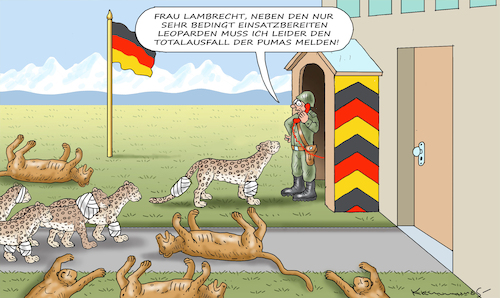 Cartoon: TIERISCHE PANZERTRUPPE (medium) by marian kamensky tagged tierische,panzertruppe,leopard,puma,tierische,panzertruppe,leopard,puma