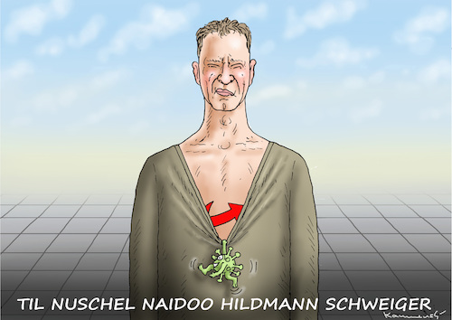 Cartoon: TIL NAIDOO HILDMANN SCHWEIGER (medium) by marian kamensky tagged coronavirus,epidemie,gesundheit,panik,stillegung,trump,pandemie,coronavirus,epidemie,gesundheit,panik,stillegung,trump,pandemie